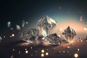 realista diamante joya antecedentes con prima calidad generativo ai tecnología foto