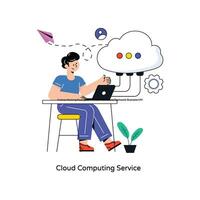 Cloud Computing Service  Flat Style Design Vector illustration. Stock illustration