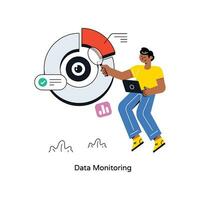 Data Monitoring  Flat Style Design Vector illustration. Stock illustration