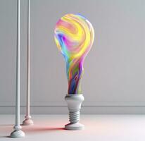 3d light on in the white background. Generative AI photo