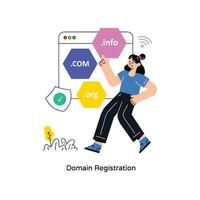 Domain Registration Flat Style Design Vector illustration. Stock illustration