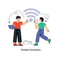 Wireless Connection Flat Style Design Vector illustration. Stock illustration