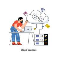 Cloud Services Flat Style Design Vector illustration. Stock illustration