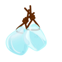 Two Blue Ice Cubes with Brown Sticks png