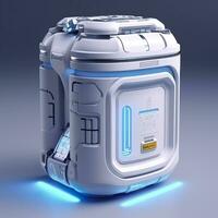 Removable Trash Can with Intelligent, Modular Design. A Futuristic Concept for Sustainable Waste Management. AI Generative photo