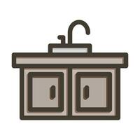 Sink Vector Thick Line Filled Colors Icon For Personal And Commercial Use.