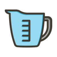 Measuring Cup Vector Thick Line Filled Colors Icon For Personal And Commercial Use.