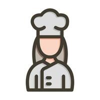 Lady Chef Vector Thick Line Filled Colors Icon For Personal And Commercial Use.