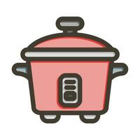 Rice Cooker Vector Thick Line Filled Colors Icon For Personal And Commercial Use.