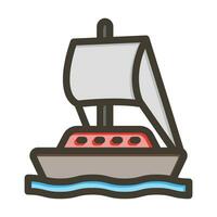 Boat Vector Thick Line Filled Colors Icon For Personal And Commercial Use.