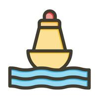 Buoy Vector Thick Line Filled Colors Icon For Personal And Commercial Use.