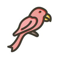 Parrot Vector Thick Line Filled Colors Icon For Personal And Commercial Use.