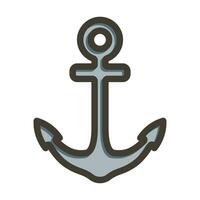 Anchor Vector Thick Line Filled Colors Icon For Personal And Commercial Use.