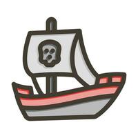 Ship Vector Thick Line Filled Colors Icon For Personal And Commercial Use.