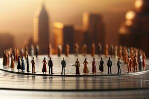 3D people standing - teamwork, leadership icons AI Generated photo