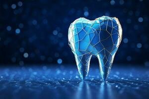 Dental care reimagined, Abstract low poly concept with vibrant blue AI Generated photo