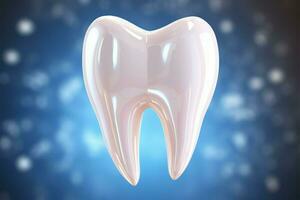 Realistic 3D tooth cleaning and whitening for dental health concept AI Generated photo