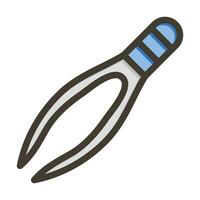 Tweezers Vector Thick Line Filled Colors Icon For Personal And Commercial Use.