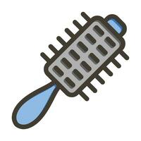 Hair Brush Vector Thick Line Filled Colors Icon For Personal And Commercial Use.