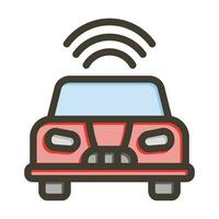 Autonomous Car Vector Thick Line Filled Colors Icon For Personal And Commercial Use.