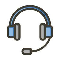Headset Vector Thick Line Filled Colors Icon For Personal And Commercial Use.