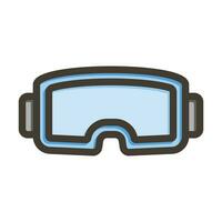 vr lentes vector grueso línea lleno colores icono para personal y comercial usar.