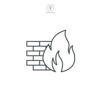 Firewall icon symbol vector illustration isolated on white background