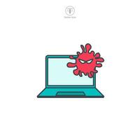 virus computadora icono símbolo vector ilustración aislado en blanco antecedentes