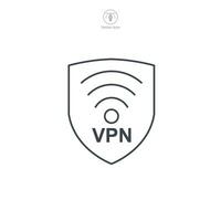 VPN virtual privado red icono símbolo vector ilustración aislado en blanco antecedentes