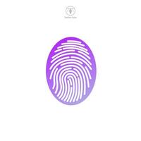 Fingerprint icon symbol vector illustration isolated on white background