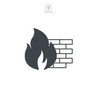 Firewall icon symbol vector illustration isolated on white background