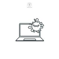 virus computadora icono símbolo vector ilustración aislado en blanco antecedentes