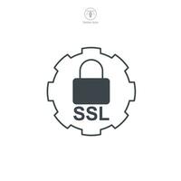 ssl icono símbolo vector ilustración aislado en blanco antecedentes