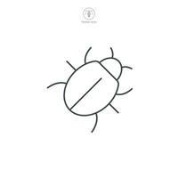 Bug icon symbol vector illustration isolated on white background