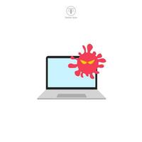 virus computadora icono símbolo vector ilustración aislado en blanco antecedentes