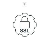 ssl icono símbolo vector ilustración aislado en blanco antecedentes