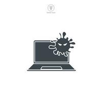 virus computadora icono símbolo vector ilustración aislado en blanco antecedentes