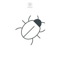 Bug icon symbol vector illustration isolated on white background