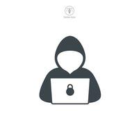 hacker icono símbolo vector ilustración aislado en blanco antecedentes