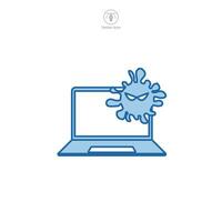 virus computadora icono símbolo vector ilustración aislado en blanco antecedentes