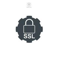 ssl icono símbolo vector ilustración aislado en blanco antecedentes