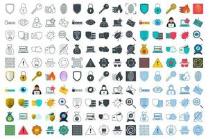 mega conjunto ciber seguridad icono, incluido íconos como proteger, contraseña, error y más símbolos recopilación, logo aislado vector ilustración