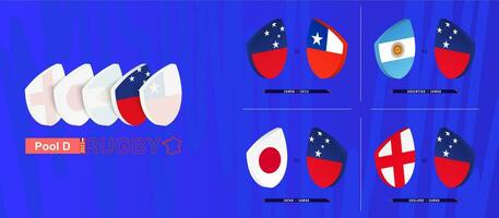 Rugby team of Samoa all matches icon in pool A of international rugby tournament. vector