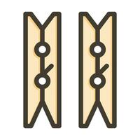 Clothespin Vector Thick Line Filled Colors Icon For Personal And Commercial Use.