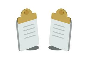 An icon representing documents, showcasing a stack of paper sheets, possibly indicating confirmed or approved documents. This could serve as a business-related symbol, presented in a three dimensional vector