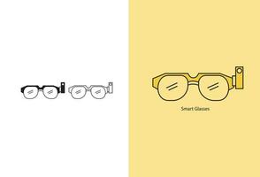 A vector icon representing smart glasses in a stylish and modern design, suitable for various graphic projects and applications.