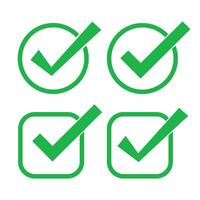 Simple icon checked circle green color vector