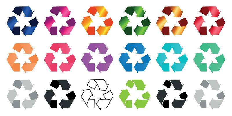 recycling icon symbol set.