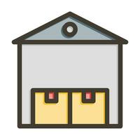 Warehouse Vector Thick Line Filled Colors Icon For Personal And Commercial Use.