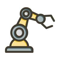 Mechanical Arm Vector Thick Line Filled Colors Icon For Personal And Commercial Use.